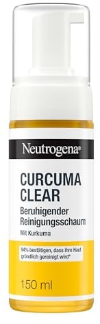 Neutrogena Curcuma Clear Beruhigender Reinigungsschaum 150 ml, sanfte Gesichtsreinigung mit Kurkuma, schonender und Öl-freier Make-up Entferner bei unreiner, sensibler Haut