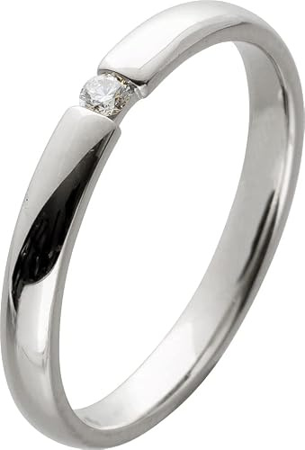 Ch.Abramowicz Brillantring Weißgold 585 14 Karat Solitär Diamant 0.05ct W SI 17