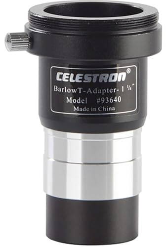 Celestron 93640 1.25 Inch Universal Barlow and T-Adaptor, Silver/Black