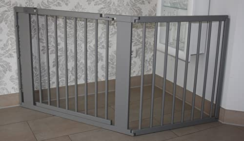 Schutzgitter Absperrgitter Türgitter Treppenschutzgitter 117 bis 363 cm grau (155cm)