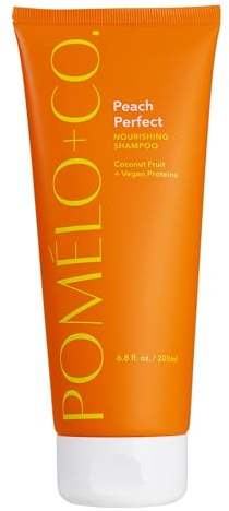 Pomélo+Co. Pfirsich Tiefenreinigungsshampoo – Kopfhaut Peeling-Shampoo mit Pflanzenproteinen für gepflegte Kopfhaut & geschmeidiges Haar – Peach Perfect Scalp Shampoo für Frische & Glanz – 200 ml