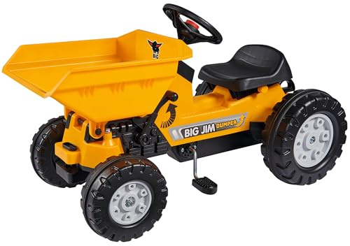 BIG - Jim Dumper - Kinderkipper Spielfahrzeug, 3-fach verstellbarer Sitz, wetterbeständiges Kunststoffmaterial, Speichenlenkrad mit verstellbarer Hupe, für Kinder ab 3 Jahren