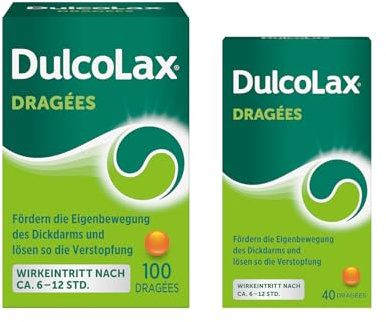 DulcoLax 100 + 40 Stk Dragées - Abführmittel bei Verstopfung mit Bisacodyl | Befreiung über Nacht nach 6-12 Stunden, gut verträglich, für Kinder ab 2 Jahren und Stillende, kein Gewöhnungseffekt