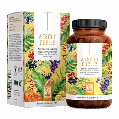 NATURTREU® All in One Multivitamin & Mineralien Komplex - 35 wertvolle A-Z Vitamine und Mineralstoffe - Multi Vitamin Kapseln hochdosiert - Vegan und ohne unnötige Zusatzstoffe
