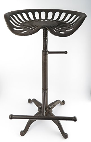 Clever-Deko Barhocker mit Traktorsitz Traktorensitz Traktorenstuhl Traktorstuhl Gusseisen Trecker Oldtimer LPG höhenverstellbar Vintag Barstuhl Metall Eisenhocker Stabil unzerstörbar Bauernstuhle