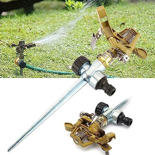 Losxuido 2er Set Rasensprenger Impulsregner aus Zinklegierung Garten Regner Impulsregner Pulsationssprenger Garten Rasen Sprinkler 360-Grad Rasensprenger