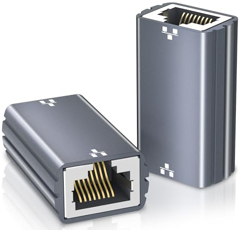 lalasis RJ45 Kupplung LAN Kabel verlängerung Ethernet Kabel 10Gigabit Verbinder Ethernet Verbindet LAN Adapter für Kabel LAN Netzwerk Kabel Netzwerk Coupler Kompatibel mit Cat8,Cat7,Cat6,2 Stück