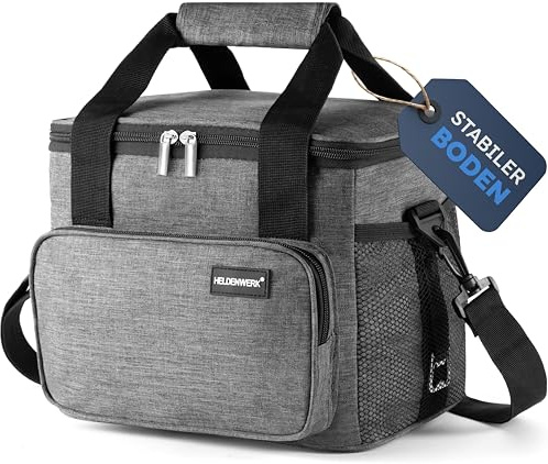 HELDENWERK® Kühltasche klein faltbar bis zu 12h Kühlleistung, auslaufsicher | Kühlbox wasserdicht, Lebensmittelecht, Robuste Unterseite, 6 Fächer, Inkl. Flaschenöffner, Ausgezeichnet mit SEHR GUT