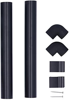 HELEVIA 32 Mm Regenwasserrinnenrohr-Gewächshaus-Fallrohr-Set, Gewächshauszubehör, Aluminium Schwarz mit Komplettem Zubehör, für Kleine Gewächshäuser