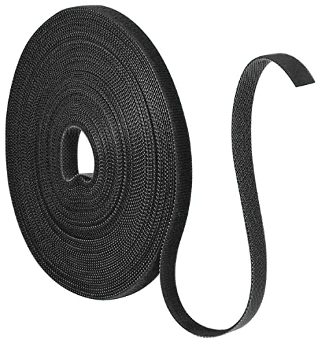 15m Klett Kabelbinder, 10mm Klettband Wiederverschließbar Klettverschluss Kabel Doppelseitiges Klett für Kabel Organizer(Schwarz)