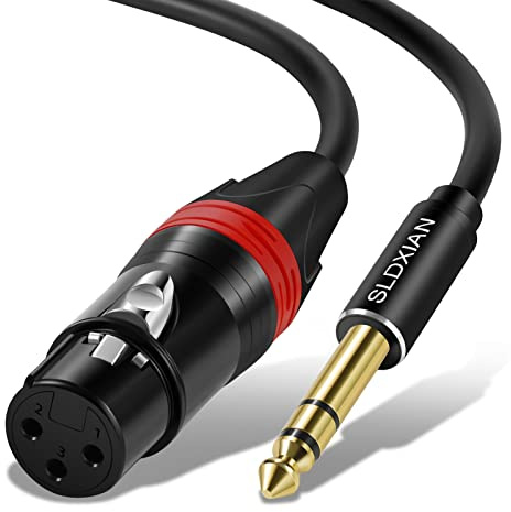 SLDXIAN 6,35mm TRS Klinke auf XLR Buchse Mikrofonkabel, 1/4 Zoll Klinke auf XLR Female Kabel (1M, Female)
