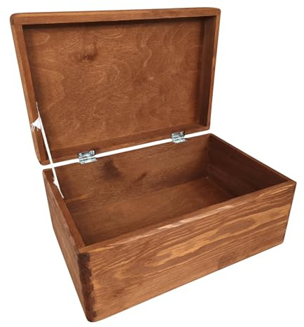 GoodFreshDecor Holzkiste - Holzbox mit Deckel - 30x20x14 cm - Holzbox - Kiefernholz Tannenholz - Braun