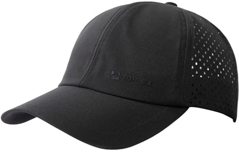 TOP-EX XL/XXL Atmungsaktivem Baseball Cap Herren UV-Schutz Sommer Kappe Sonnenhut Basecap Running Cap Sports Golf Cap 95556-Schwarz M/L