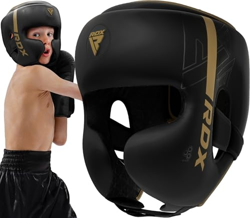 RDX Kinder Boxen Kopfschutz für Kickboxen, Kampfsport, MMA Training, Maya Hide Leder Kara Sparring Thaiboxen Kopfschützer, Boxhelm Krav MAGA Muay Thai, Karate und Taekwondo Fitnessstudio Headgear