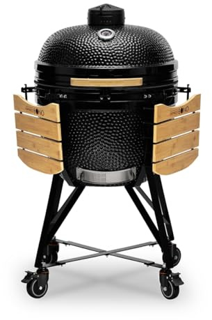 Kamado Bono Grande Limited BBQ Grill Ø 64cm und 6 zusätzliches Grillzubehör – Schwarzer Kamado-Grill – Keramikgrills für den Außenbereich – Perfekt für BBQ und Grillen