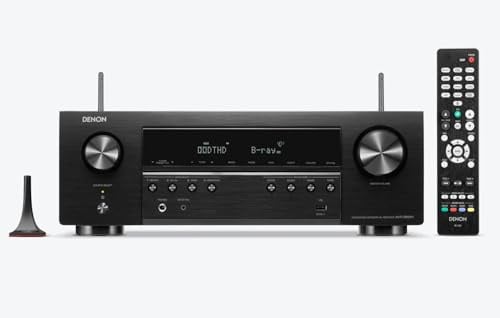 Denon AVR-S660H 5.2-Kanal AV-Receiver, Dolby Surround Sound, 6 HDMI Eingänge Und 1 Ausgang, 8K HDMI, Bluetooth, WLAN, AirPlay 2, HEOS Multiroom, Alexa Kompatibel, Schwarz