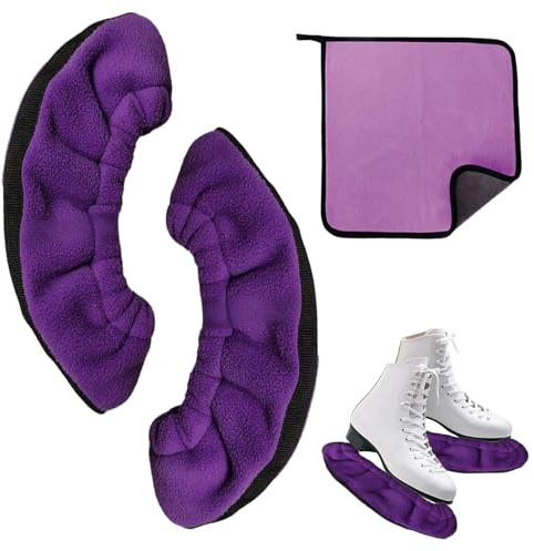 HTTDSLF 2 Stück Kufenschoner Schlittschuhe, Schlittschuhschoner, Elastische Kufenstrümpfe, Kufenschoner Eishockey, Guards Zubehör, für Hockeyschlittschuhe Eiskunstlaufschuhe (Lila)