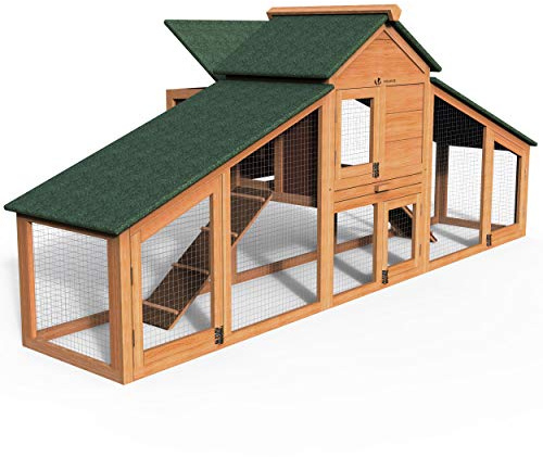 VOUNOT Hölzerner Hühnerstall mit Nest und Barsch, XL