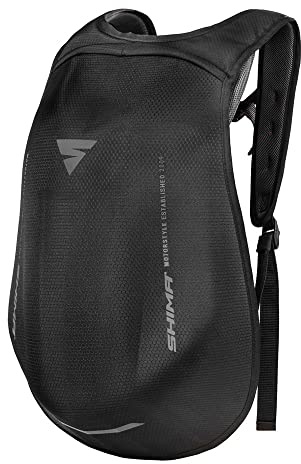 >>S H I M A<< AYRO MOTORRAD BACKPACK Aerodynamisch Verstellbarer 24-Liter Motorradrucksack Schwarz Motorrad Rucksack