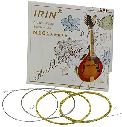 OVAQUIXI 1 Satz Mandolinensaiten (.010-.034) Edelstahlbeschichtete Mandolinensaiten aus Bronze, Silber und Gold