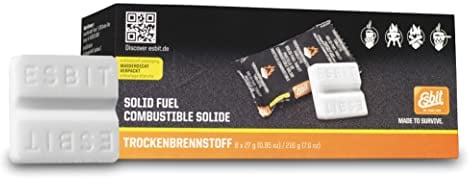 Esbit Trockenbrennstoff - 8 x 27 g Tabletten für Campingkocher - zum Kochen und Erwärmen von Speisen und Getränken, Weiß