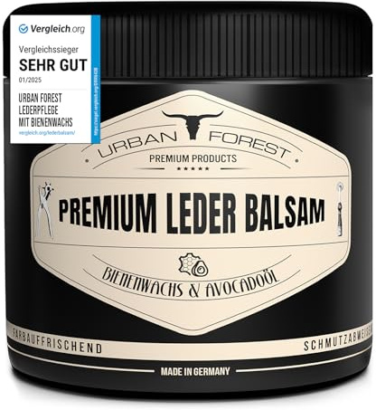 URBAN FOREST Lederpflege mit Bienenwachs & Avocado-Öl 500ml für Auto Sofa Couch Möbel Jacke Motorradbekleidung Handtaschen Ledercouch Schuhe Sattel für Pferde Lederfett - Premium Leder Balsam