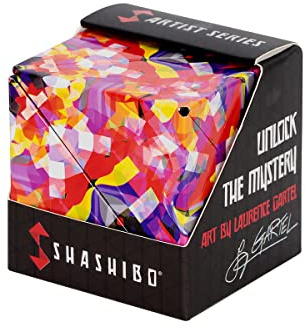 Shashibo Formwechsel-Box – Preisgekrönter, patentierter Zappelwürfel mit 36 Seltenerdmagneten – lässt Sich in über 100 Formen verwandeln (Confetti)