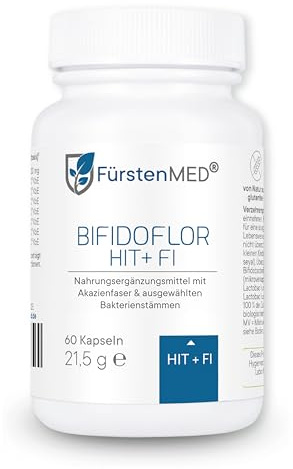 FürstenMED® Bifidoflor HIT + FI bei Histaminintoleranz und Fructoseintoleranz mit Bifidobacterium und Lactobacillus Stämmen - 60 magensaftresistente Kapseln - Laborgeprüft, Vegan und ohne Zusatzstoffe