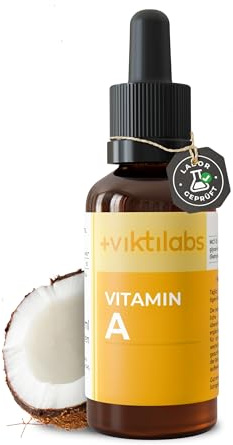 Vitamin A Tropfen - Natürlich in MCT-Kokosöl gelöst für optimale Aufnahme - Mit Retinylpalmitat für hohe Bioverfügbarkeit - 1 Tropfen täglich - 100% vegan & ohne Zusätze (1er Pack)