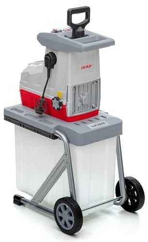 IKRA Elektro Gartenhäcksler Walzenhäcksler ILH 2800, Aststärke bis 44mm | Hochleistungsmotor, leise robust wartungsarm, 2800 Watt, selbstständiger Asteinzug, Drehrichtungsschalter für Rückwärtslauf