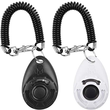 Diyife Hunde Clicker, Trainings-Clicker mit Handschlaufe, Klicker mit Großem Knopf, Hundeerziehung und Hundetraining, für Hund, Katze, Pferd (2 Stück)