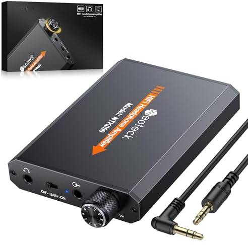 Neoteck 3,5 mm Kopfhörer-Verstärker, zweistufiger Verstärkungsschalter, tragbarer HiFi-Headset-Verstärker, Aluminium-matte Oberfläche
