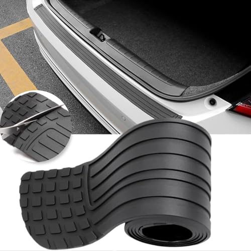 Stoßstangenschutz Selbstklebend, Ladekantenschutz Gummi 104 x 8.5cm Trimmbar, Ladekantenschutz Kofferraum Auto Hintere Stoßstange Schutz, Autozubehör für Meisten Autos, SUVs