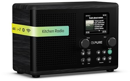 Pure Classic H4i – Internetradio mit WLAN, DAB+ & FM, Bluetooth 5.3, USB – 10W Lautsprecher – 2,4 Farbdisplay – 150 Speicherplätze – Sleep- & Küchentimer – AUX-Eingang – Schwarz