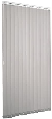 Ventanara® Lamellenvorhang raumverdunkelnd 100% Komplettset Vertikaljalousie 89mm inklusive Montagematerial (Grau, 150 x 180 cm)