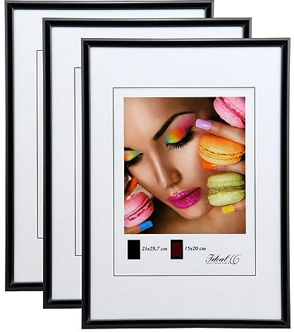 IDEAL TREND New Lifestyle Set Bilderrahmen Wanddeko Collage Poster Rahmen 2er 3er 5er Pack: Farbe: 3er Pack Schwarz | Format: 30x40
