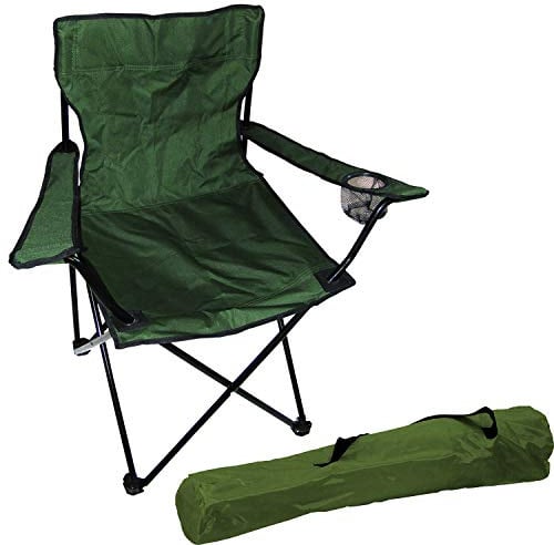Anglersessel Campingstuhl Faltstuhl Anglerstuhl Regiestuhl inkl. Getränkehalter und Tasche in Grün