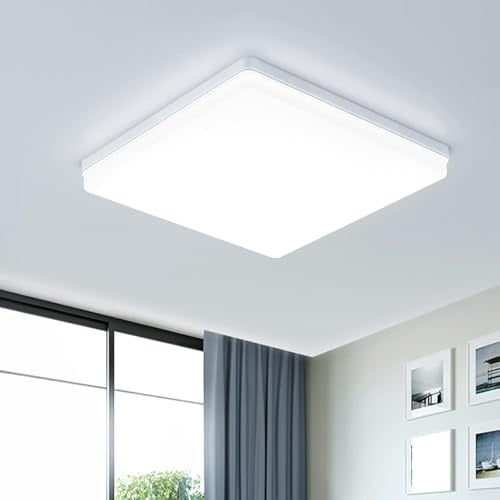 EASY EAGLE LED Deckenleuchte 48W, 4800LM, 6500K Led Lampen Deckenlampe, Badlampe Leuchte, Panel Flach Lampe für Wohnzimmer, Schlafzimmer, Küchenlampe, Esszimmer, Büro, 30cm