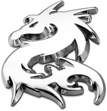 3D Auto-Aufkleber und Abziehbilder Motorrad Metall-Emblem, Drache, Silber