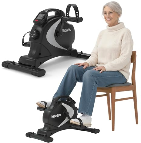 Niceday Pedaltrainer, Arm und Beintrainer Senioren, Beintrainer für Zuhause, Mini Heimtrainer, Hometrainer Mini Fitnessgerät für Zuhause Büro, Platzsparend