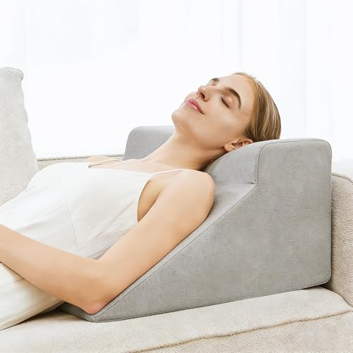 NOFFA Lesekissen & Keilkissen zur Beinerhöhung, Memory Foam Nacken, Rücken, Beinstützkissen, Abnehmbares Mehrzweckkissen für Bett, Sofa