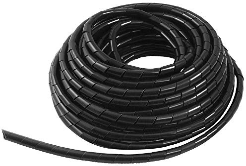 GTIWUNG Kabelschlauch Kabelspirale Spiralband Kabelschutz, Flexibler Spiralschlauch Kabelorganisation, Schwarz, 15m