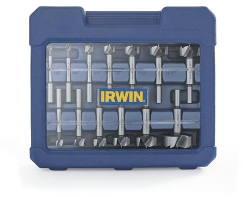 IRWIN Marples Forstner-Bit-Set, Holzbohrer, aus Kohlenstoffstahl, ideal für feine Holzbearbeitung, Schrankherstellung und mehr, 14-teilig (1966893)