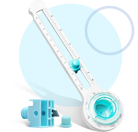 Kreisschneider Papier Tragbar Rotations Kreisschneider Verstellbarer Circle Paper Trimmer 8-32cm Durchmesser Verstellbare Kreis Papierschneider mit Einer Ersatzklinge für Kunst und DIY-Handwerk