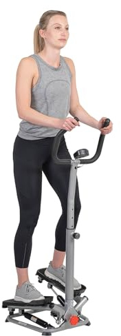 Sunny Health & Fitness Twister Stepper Maschine, höhenverstellbarer Stepper, Treppenstufen-Übung mit Lenker & LCD-Monitor, Indoor Home Gym Trainingsgerät - SF-S020027