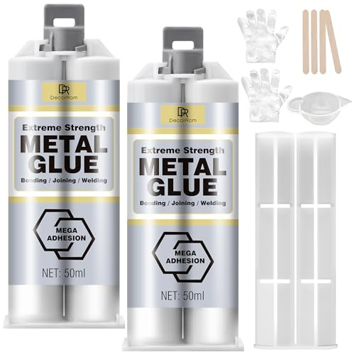 Metallkleber Extra Stark für Metall, Edelstahl & Gusseisen - 2 Komponenten Kleber Epoxidharz 100ml - Flüssigmetall Kleber zum Schweißen & Reparieren, Hochfester Klebstoff für Kunststoff, Holz, Keramik