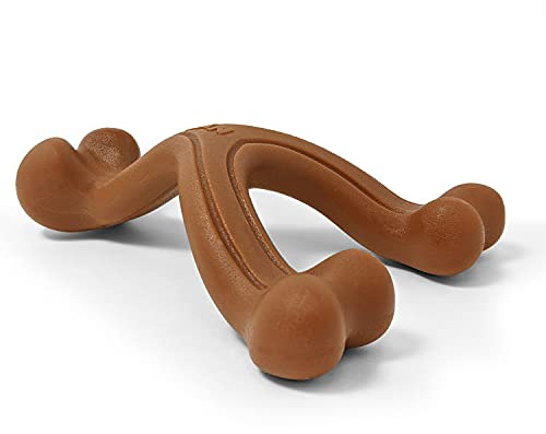 Nylabone 984719EU Gabel-Hundeknochen, Bison-Geschmack - Kauknochen für stark kauende Hunde für Hunde, Large, bis 23 kg, L