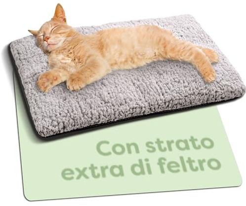 Knupis Selbstheizende Decke für Katzen Grau 60x45cm – Weich & kuschelige Katzendecke – Waschbarer Bezug – Mit Rutschfester Unterseite – Heizdecke für Katzen – Wärmekissen Katze – Grau