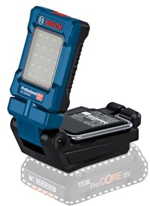 Bosch Professional 18V System Akku Leuchte GLI 18V-800 (mit 800 Lumen, 20 LEDs, Leuchtenkopf um 360° schwenkbar und um 180° neigbar)