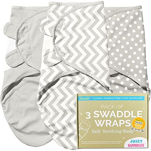 Juicy Bumbles Pucksack Baby 3-6 Monate - 3er Set Pucktuch 0-3 Monate - Babydecke Baumwolle 100% - Unerlässliche Baby Erstausstattung als Baby Decke Neugeborenen Mädchen und Jungen